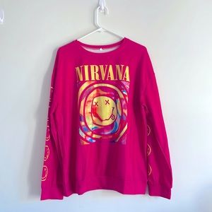 NEW, NEVER WORN fuchsia classic Nirvana long sleeve XL Nirvana jersey.